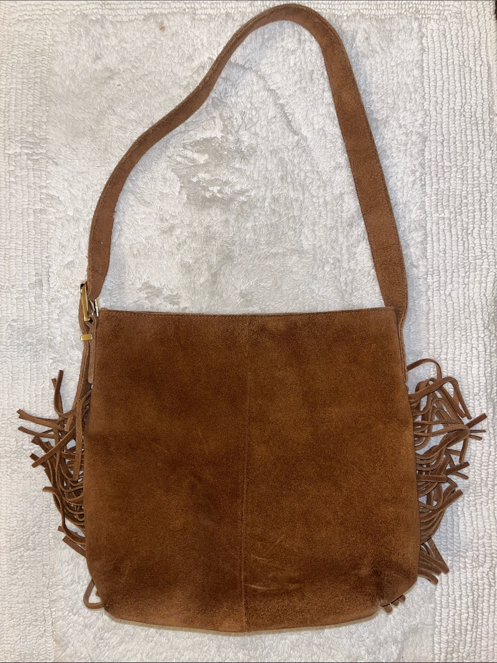 Haute Hippie Brown Suede Fringe Shoulder Bag - Picture 3 of 6